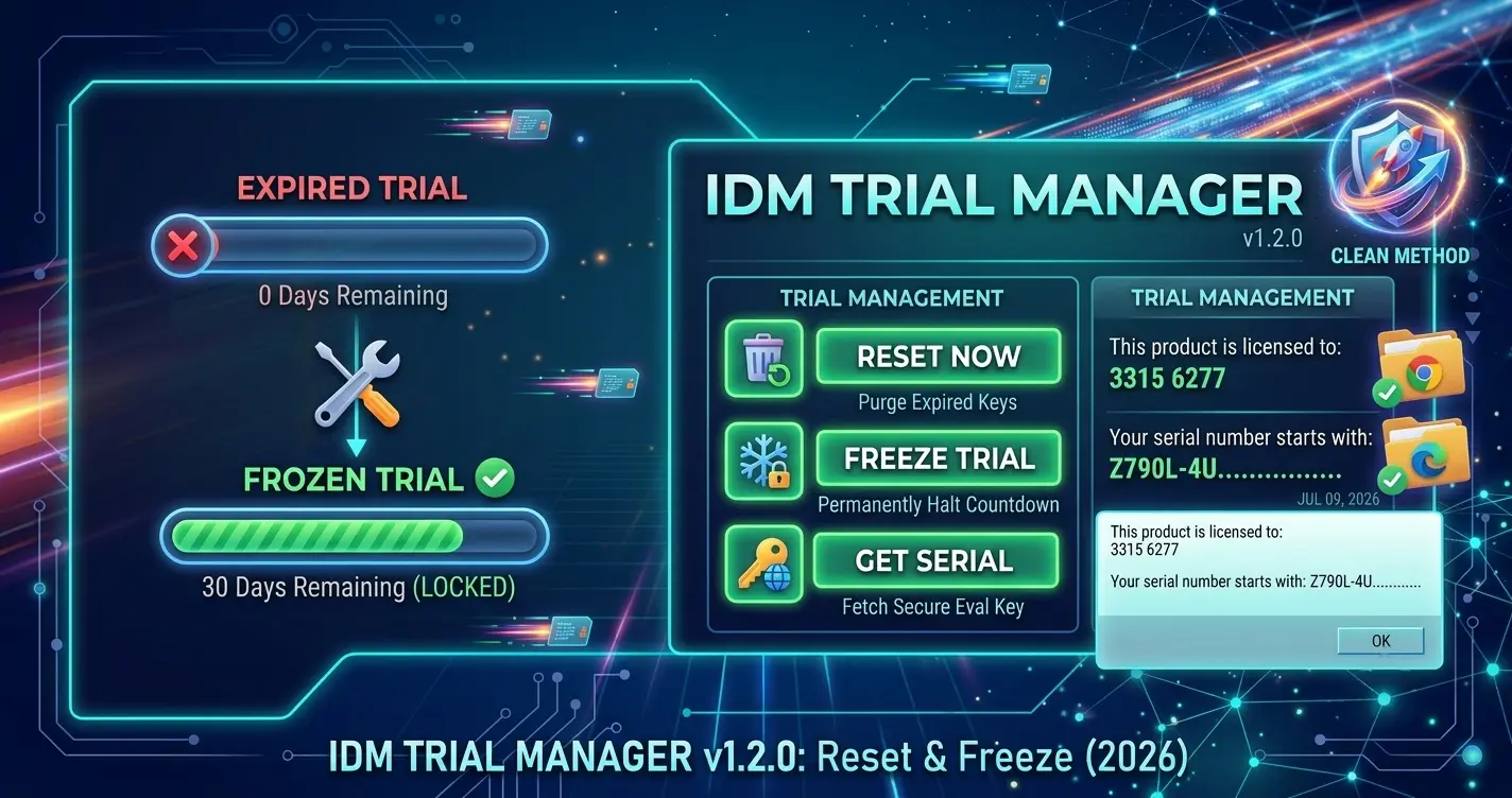 IDM Trial Manager v1.2.0: Ultimate Guide to Reset & Freeze Your IDM Trial (2026 Method) - IDM Trial Reset Guide 2026